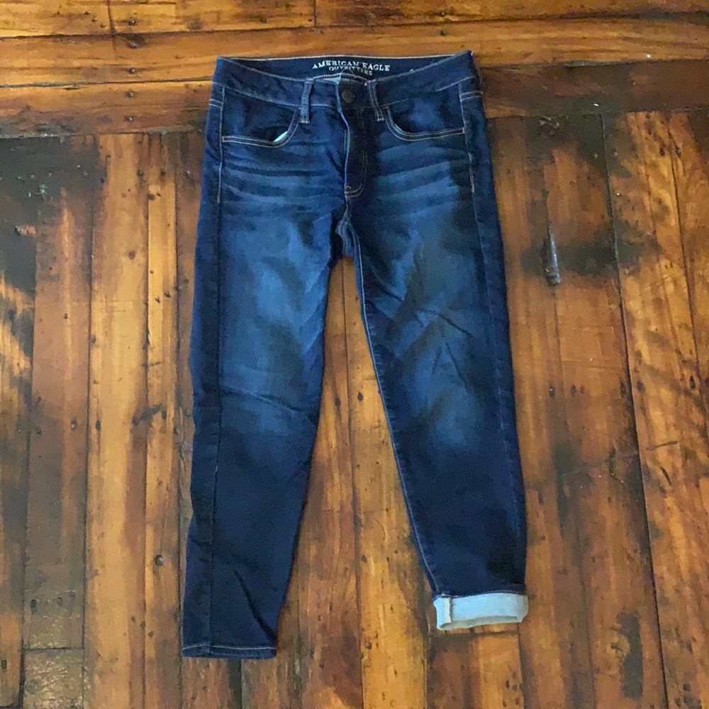 AE jeggings crops dark blue